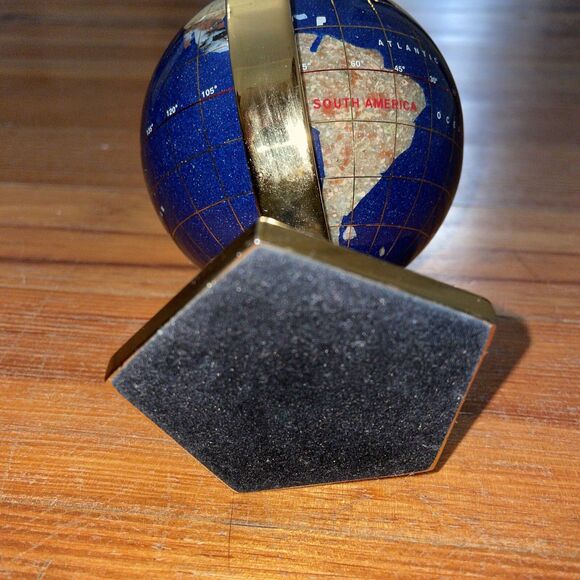 Macheli Blue Lapis Desktop Globe Semi-Precious Gemstones 3 x 6 in - Picture 4 of 13